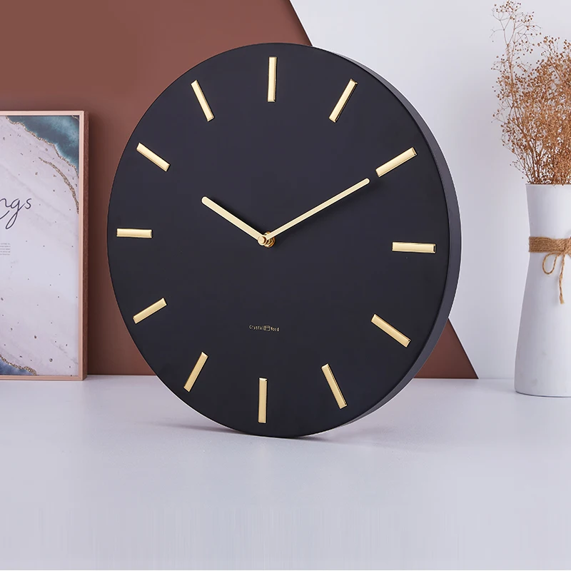 

14inch Golden Scale Wall Clock Mute Frameless Acrylic Wall Watches 35cm Luxury Simple Round Black Clock Indoor Home Decoration