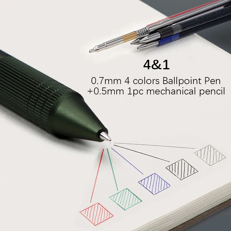 Uni Multifunctional Pen Business Oil Pen Four Color Ballpoint Pen+Mechanical Pencil MSXE5-2000A School Office Stationery 3