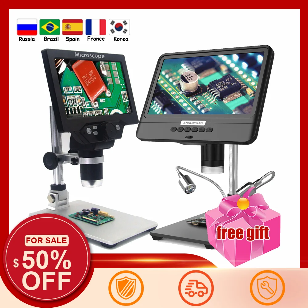 G1200 11200x Digital Microscope 12mp 7 Inch Large Color Screen Lcd