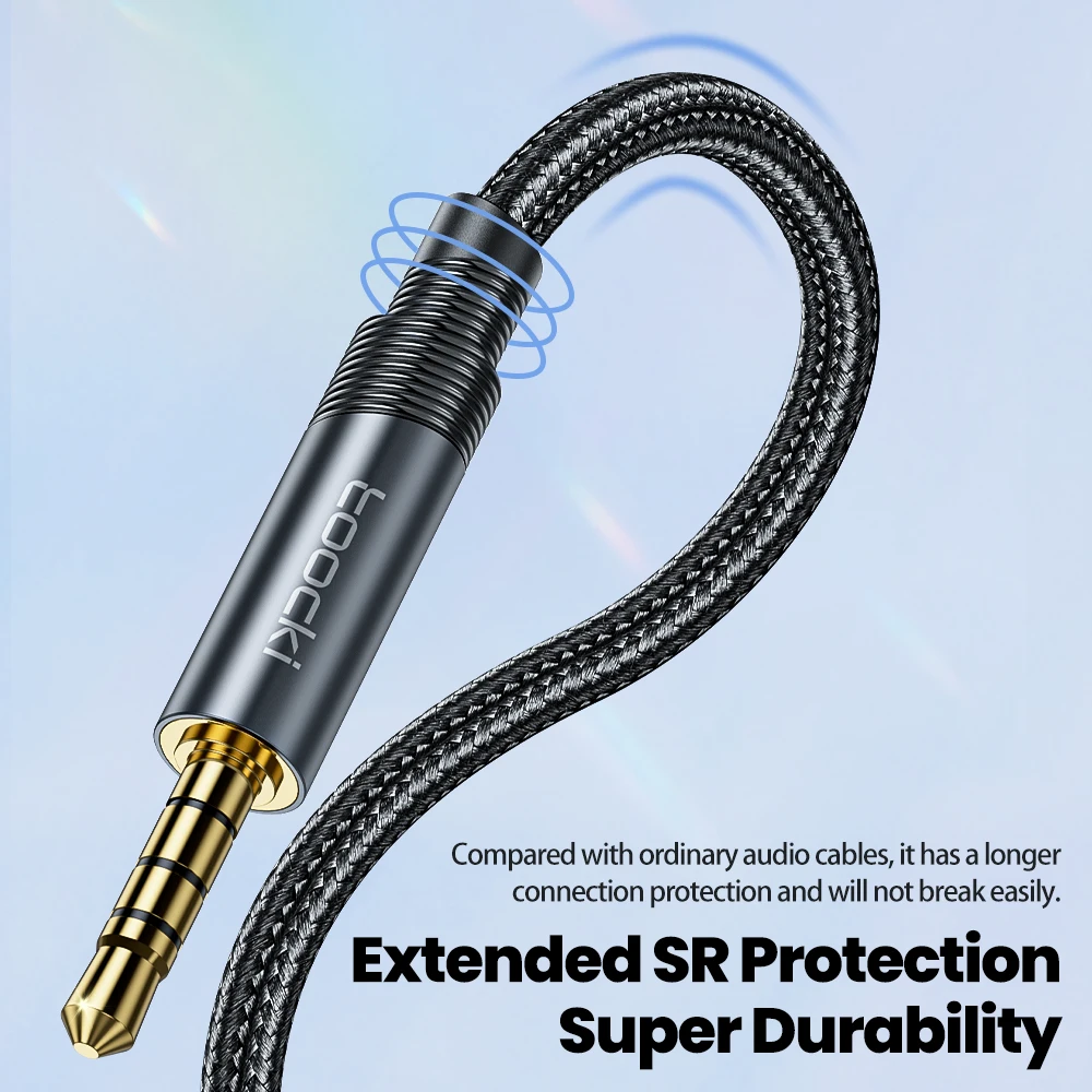Toocki Aux Cable 3.5mm Male to Female Audio Extension Speaker Cable with Microphone for Car Headphone for Samsung TV Box Laptop