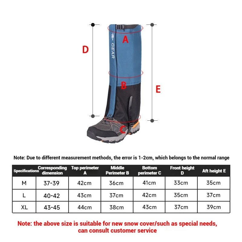 Outdoor Warmers Leg Cover Gaiters Thicking Waterproof Long Tube Mountain Leggings Climbing Hunting Boot Legs Cover Protection