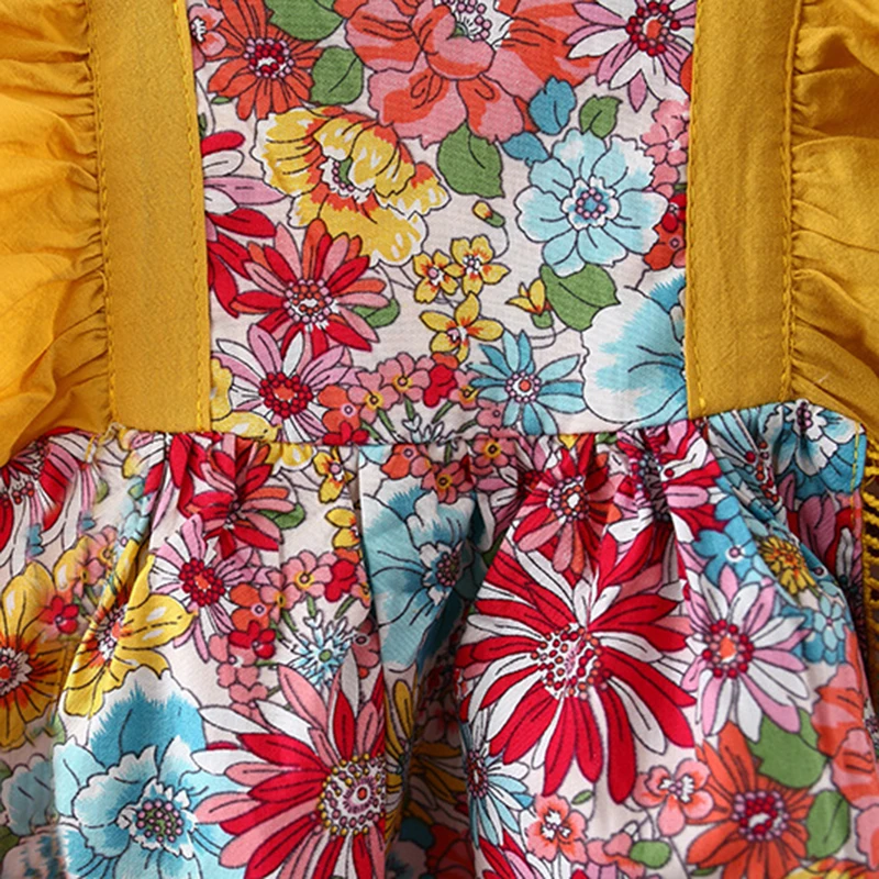 فستان صيفي جديد للفتيات بأكمام طائرة صغيرة مزهّرة...