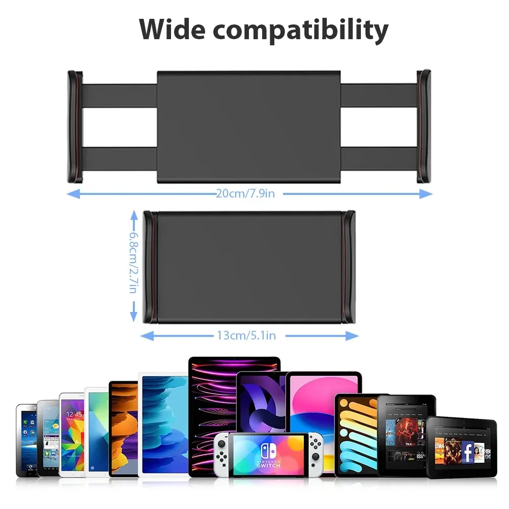 Universal 4-11" Telescopic Car Rear Pillow Phone Tablet Holder Headrest Mount Bracket For iPad Samsung Xiaomi Huawei Travel Kids