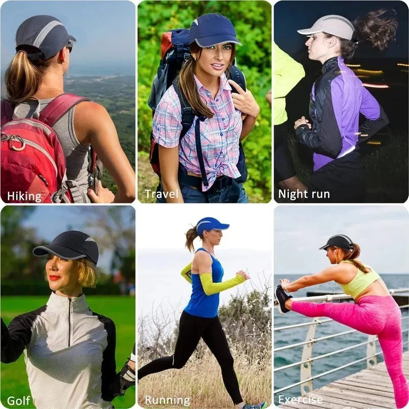 GADIEMKENSD Womens Unstructured Hats Reflective Brim UPF 50+ Outdoor Caps for men Quick Drying Hat Unisex Sport Baseball Cap 6
