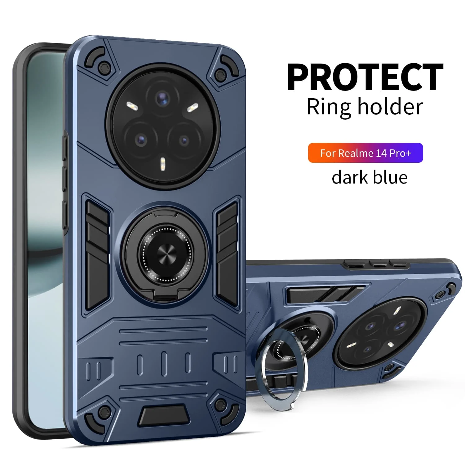 Enhanced Armor Metal Ring Stand Phone Case Cover