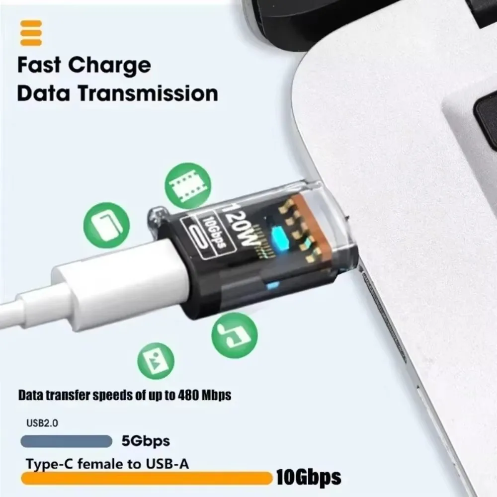 120W 고속 충전 USB 타입 C 휴대폰 어댑터 USB C-타입 A(남성-여성) 변환 컨버터 맥북 아이폰 삼성 커넥터용