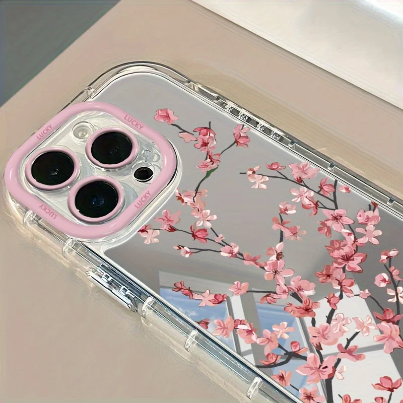 Cherry Blossom Shockproof Mirror Cover Phone Case