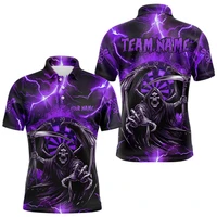 Polo graphique fléchettes pour hommes, nom personnalisé, bouton à revers, imprimé en 3D, tendance, surdimensionné, respirant, hauts de sport 4