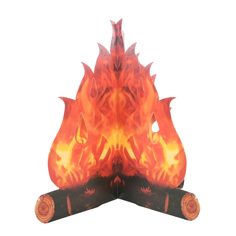 1PC cartone falò centrotavola fuoco artificiale fiamma finta decorazioni di Halloween casa caminetto pompiere festa di compleanno a tema  15