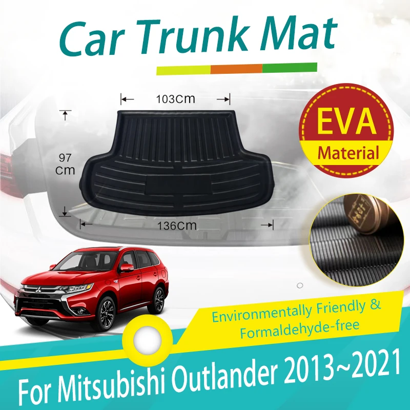 

Коврики для багажника автомобиля Mitsubishi Outlander MK3 2013 ~ 2021, коврики для защиты от грязи, коврики для хранения чемоданов, чехлы для груза, автомобильные аксессуары