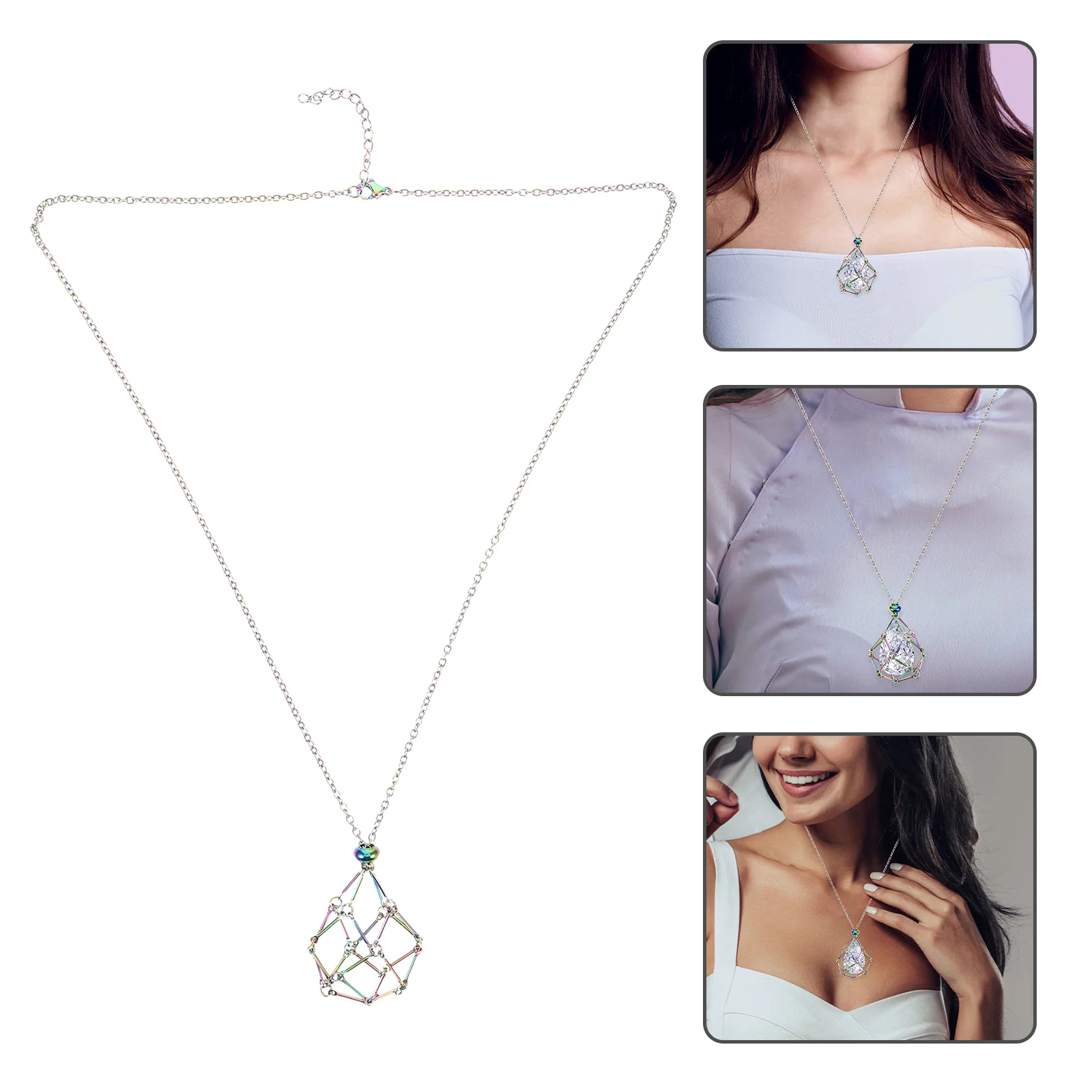 

Crystal Necklace Holder Adjustable Stone Cage Replacement Rope Cord Diy Bracelet