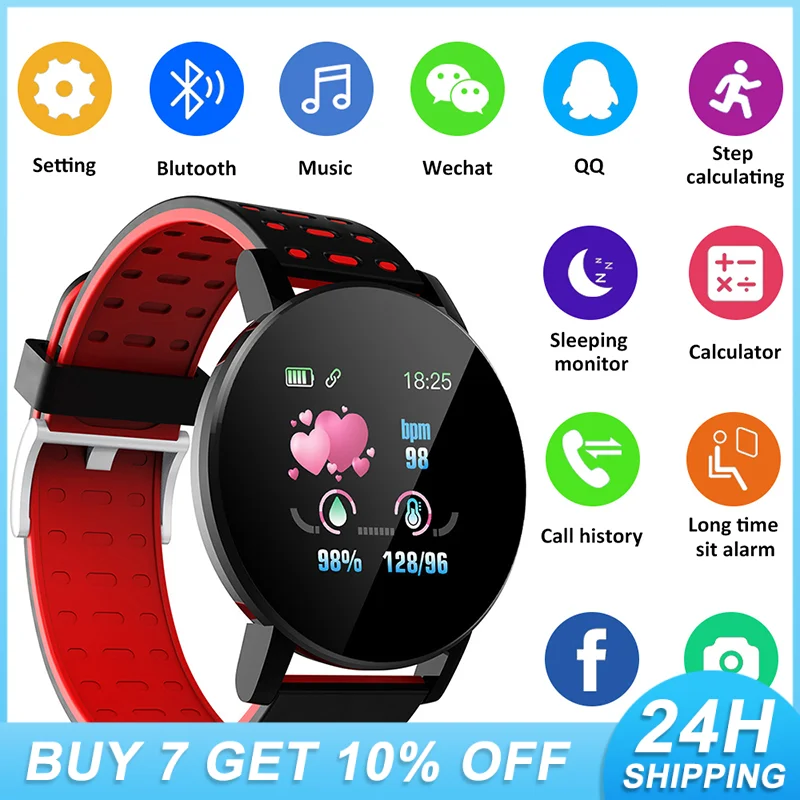 

Smart Bracelet 1.44-inch Screen Heart Rate Monitor For Android Ios Smartwatch Round Smart Watch Fitness Tracker Waterproof