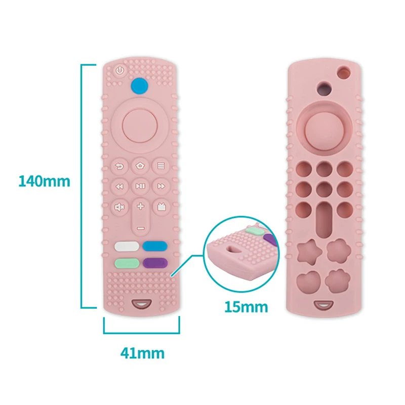 Silicone Baby Teething Toys Chewing Toy TV Remote Control Shape for Girls Baby Toddler Early Educational Sensory Development Toy