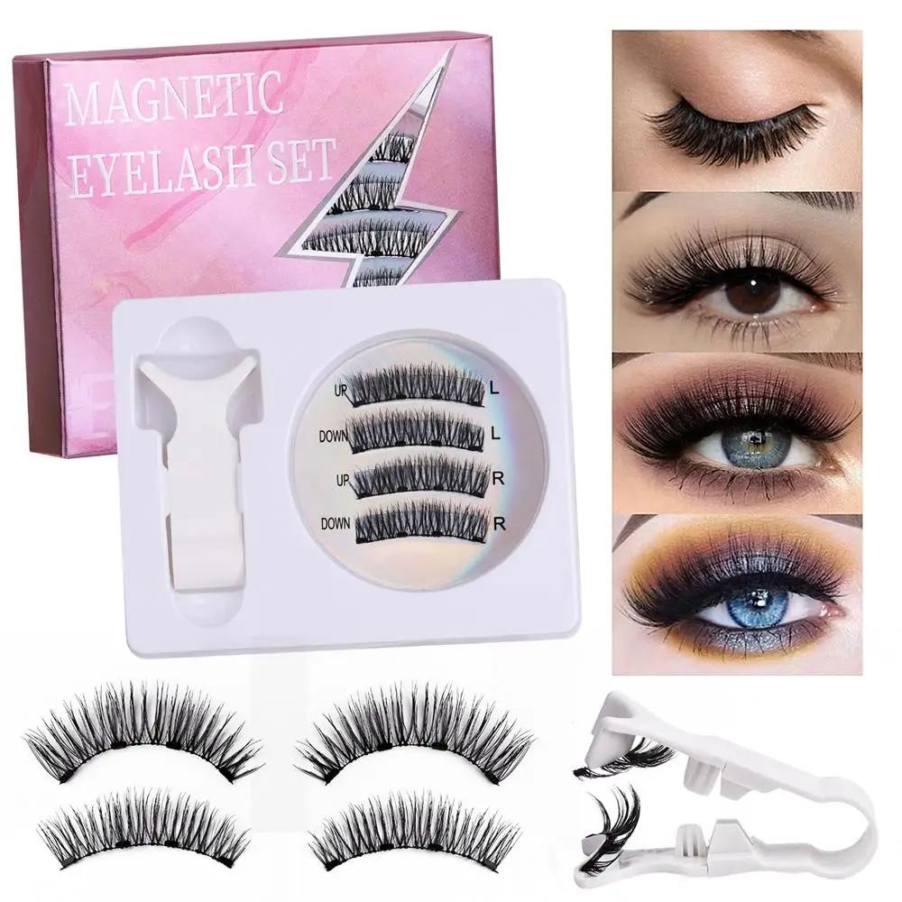 Suction Magnetic Eyelashes with Applicator No Glue Needed Natural Magnetic Lashes Kit No Removal Fixed Position