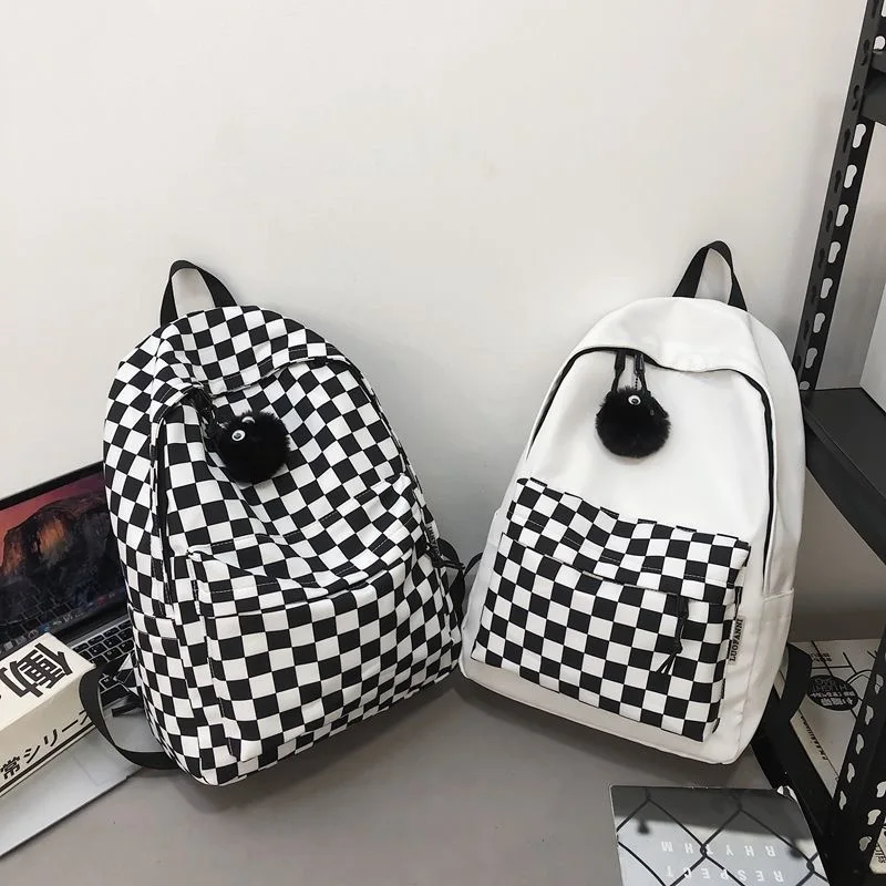 Custom Name New Chessboard Backpack Embroidered Women's Bag Checkered  Fashion Crossbody Small Backpack Simple Mini Bag - AliExpress