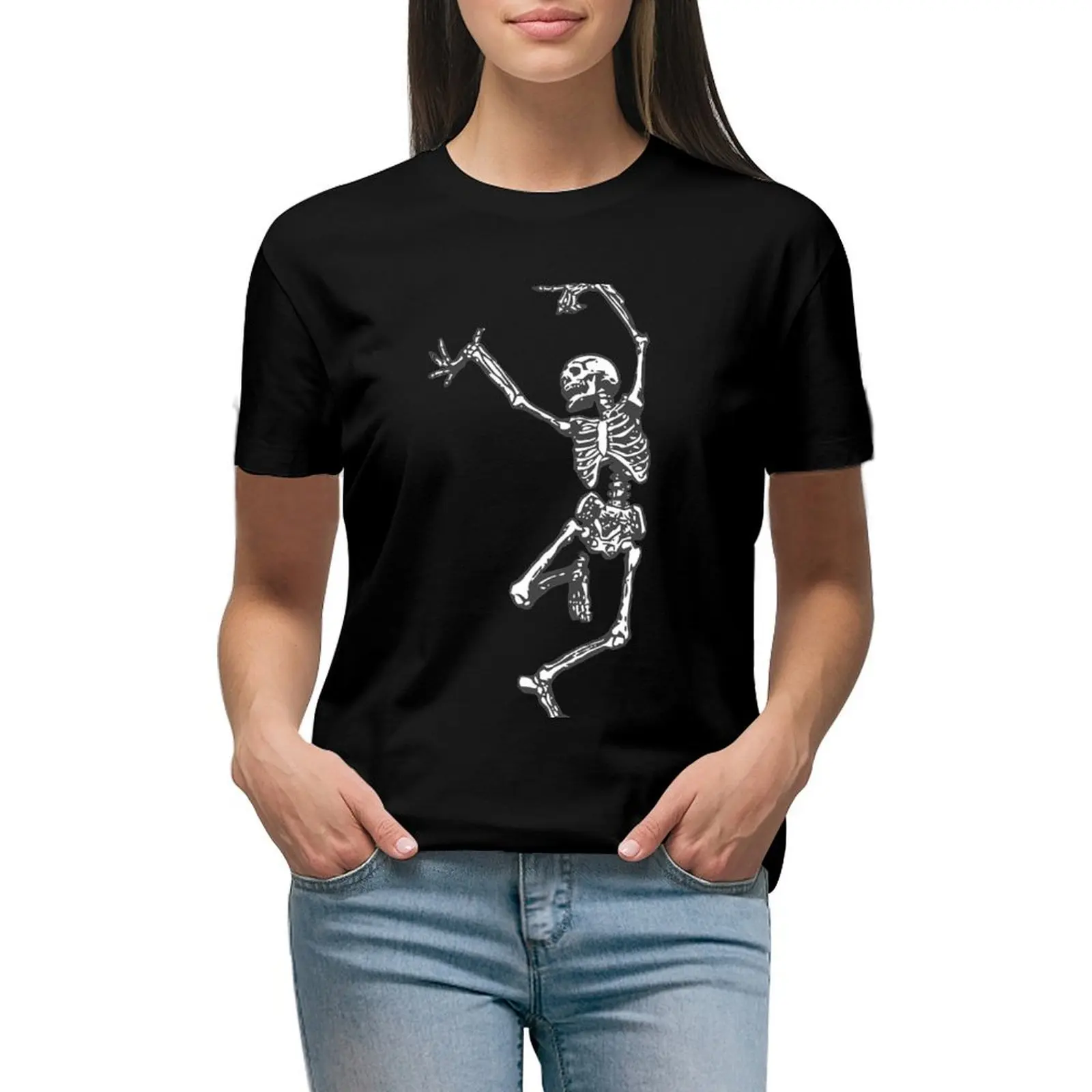 

Skeleton Dance T-Shirt animal print shirt for girls aesthetic clothes oversized t shirts for Women
