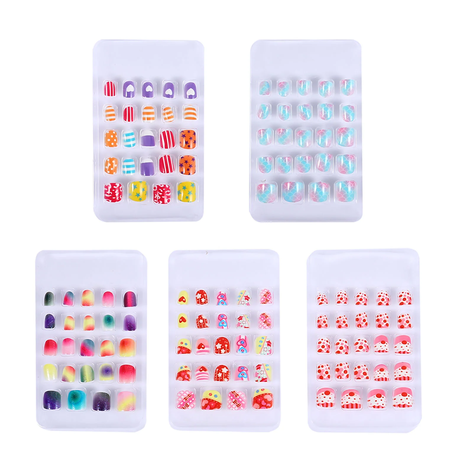 

120Pcs Kids Fake Nails Full Cover Nails Press On False Nails Manicure Decor