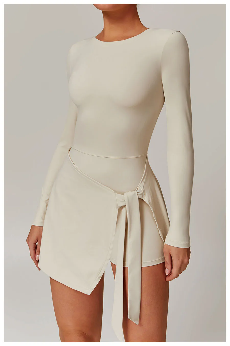 Description Picture 5 of itemNew Women Fake Tow skintight sports dress sexy split strap tennis dress Yoga Jumpsuit Gym Golf Skirt Dance Ballet Sports Dress