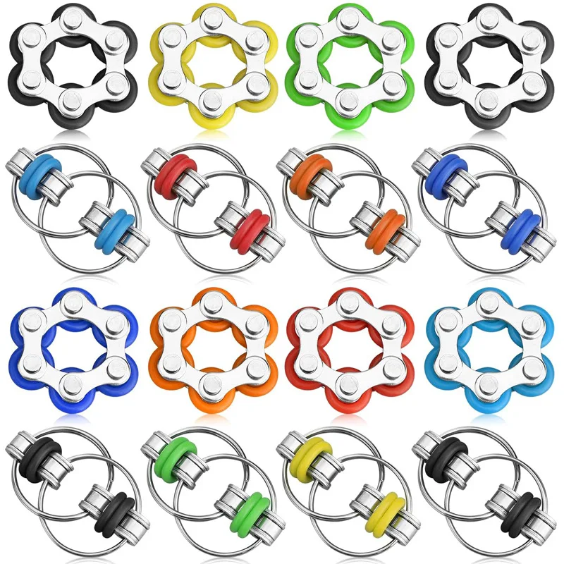 2/20PCS Flippy Chain Fidget Roller ADHD Autism Anxiety Stress Relief Hand Toys Roller Chain Fidget and Key Flippy Chain Kids