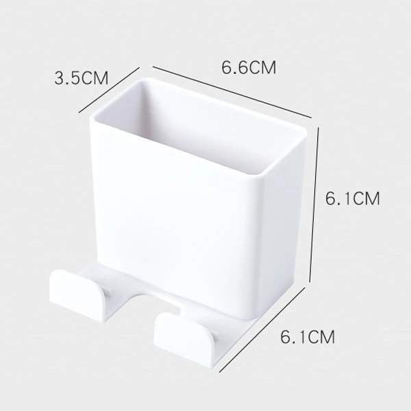 TV Air Remote Control Holder Wall-mounted Storage Box Mobile Phone Charging Stand With Plug Hook Storage Organiser For Home Desk