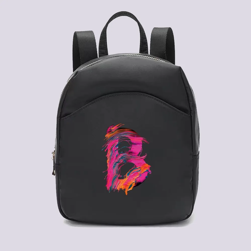 Small Backpacks Women Fashion Paint Printing Female Mini School Bags Black Rucksack for Girls 2022 New Casual Backpack