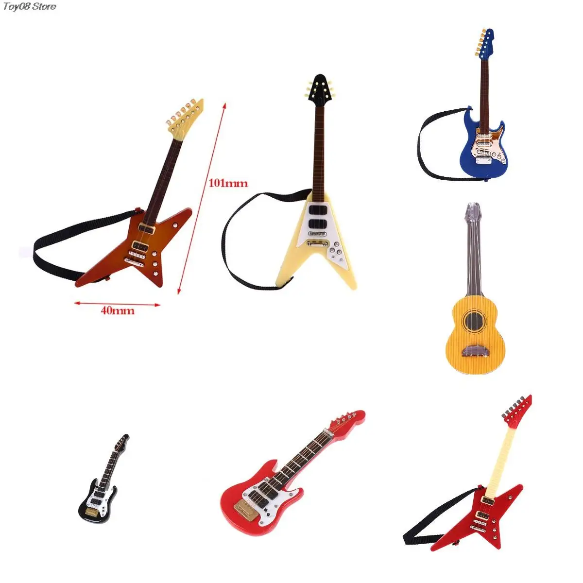 8Styles-1PC-1-12-Dollhouse-Miniature-Music-Electric-Guitar-for-Kids ...