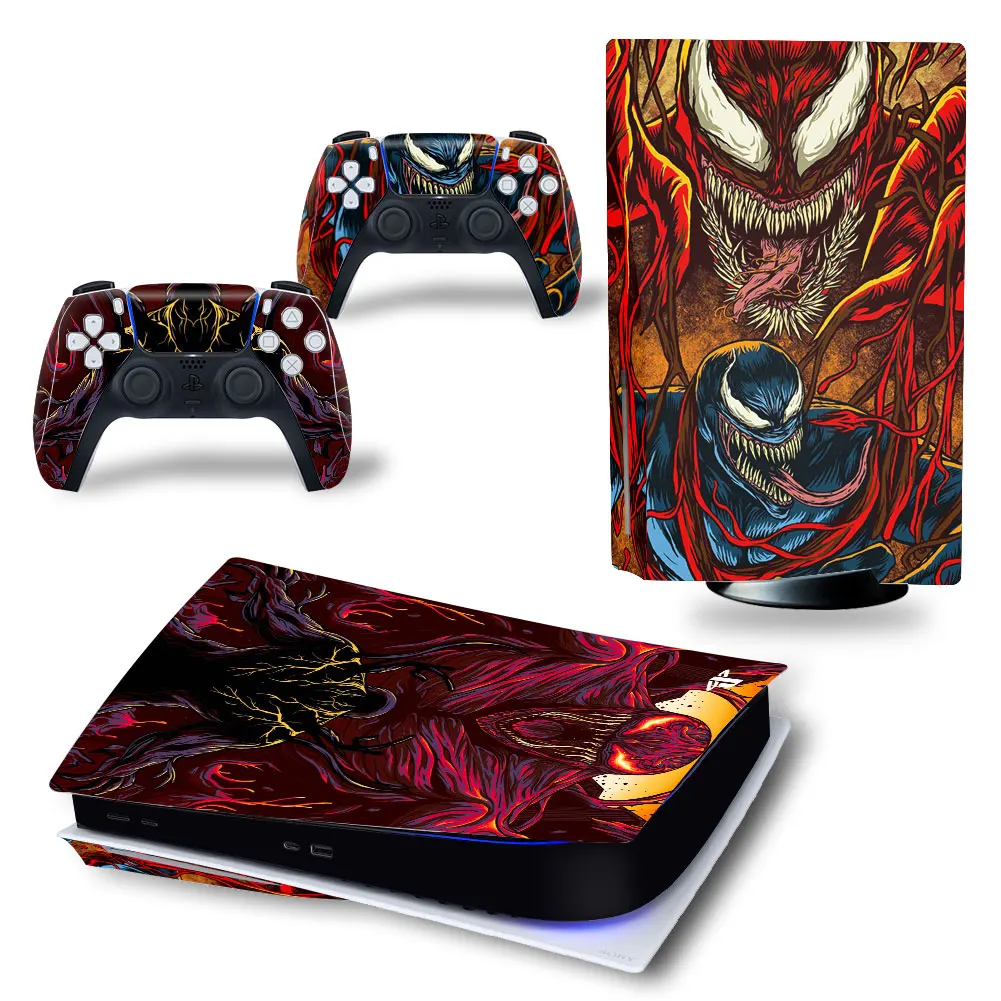 Marvel Venom PS5 Disc Edition Skin Sticker Cover Decal for PlayStation 5 Console and 2 Controllers PS5 Disc Skin Sticker Vinyl 