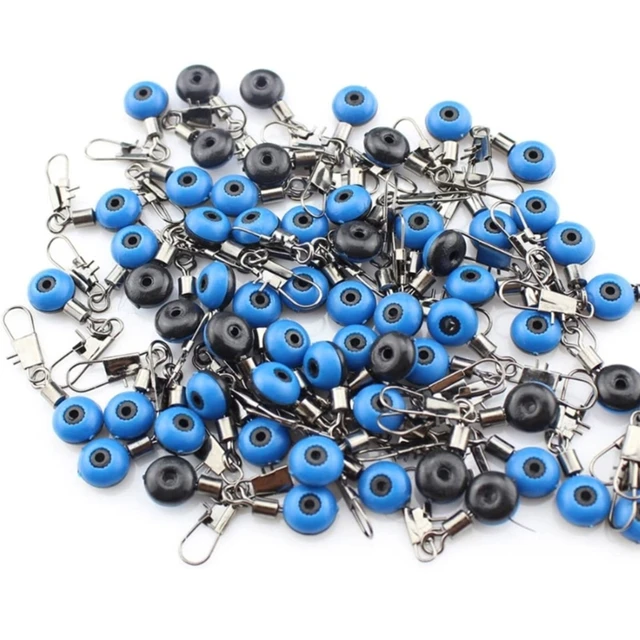 50Pcs Stainless Fishing Rolling Swivel Slide Beads Fish Pulley