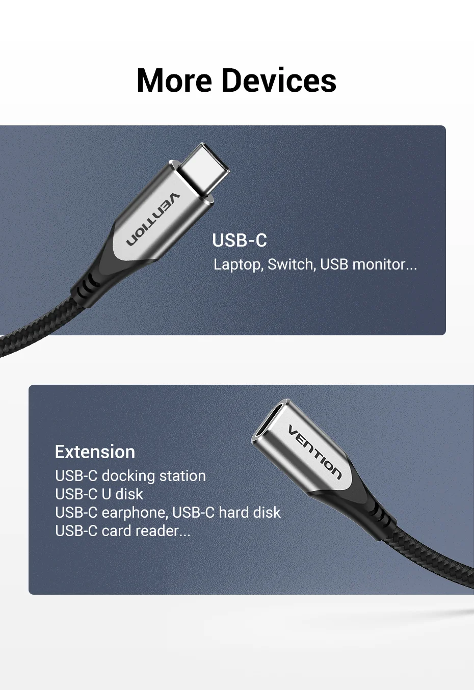 VENTION-USB Cabo de Extensão Tipo C para