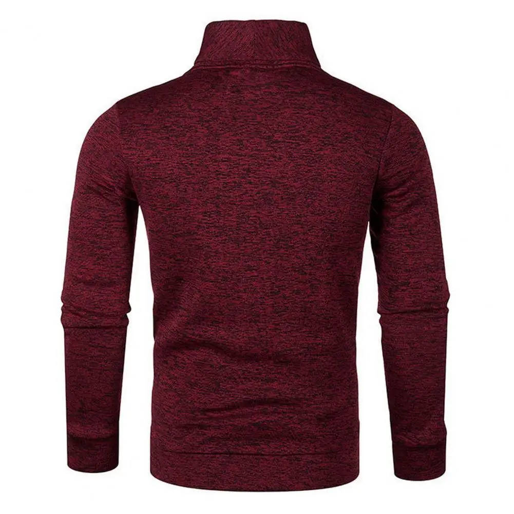 

Versatile Men Sweatshirt Slim Fit Men's Half Turtleneck Sweater Warm Breathable Autumn Pullover with Long Sleeves for Winter