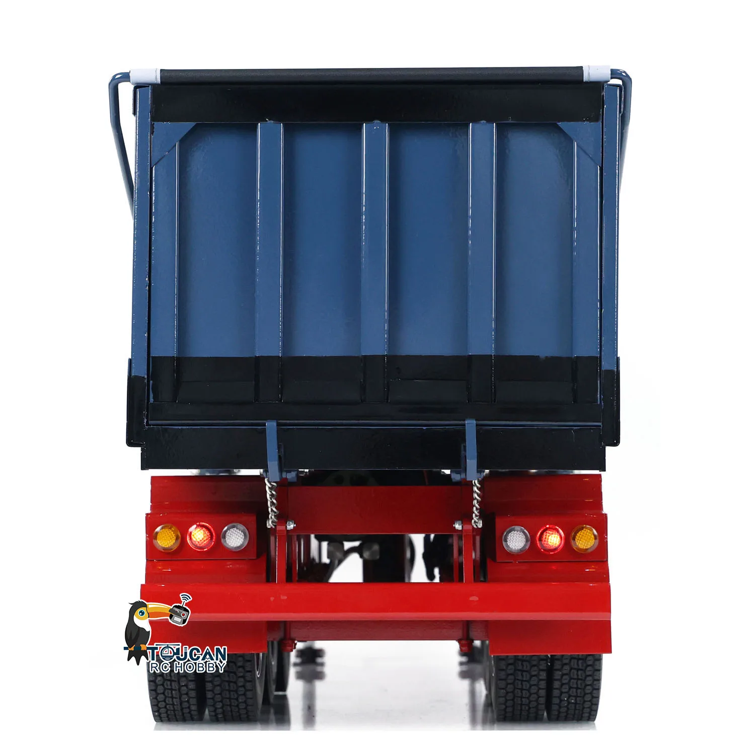 NEW 3 Axles Semi-Trailer 1/14 Metal Radio Remote Control Hydraulic Dump Gravel Trucks Toys TOUCAN RC Tractor Truck Car Vehicle 5