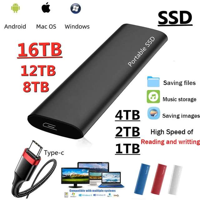 Disque dur SSD externe portable de 10 To de type C, USB 3.1