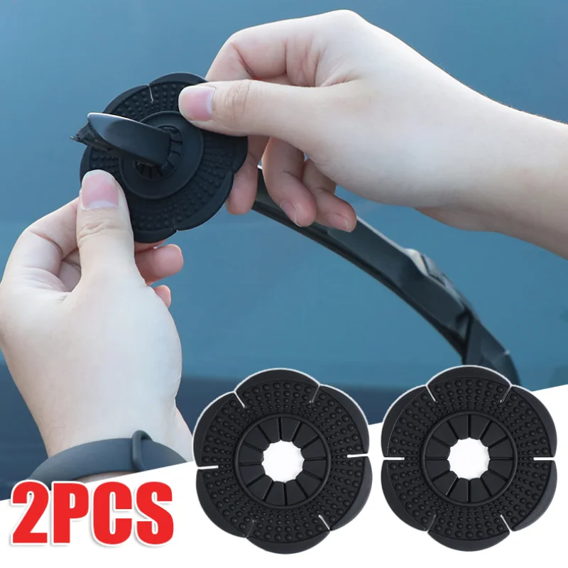 

2pcs Car Wiper Hole Protective Covers Windshield Wiper Silicone Protective Cover Debris Leaves Dustproof Sleeve Accessories