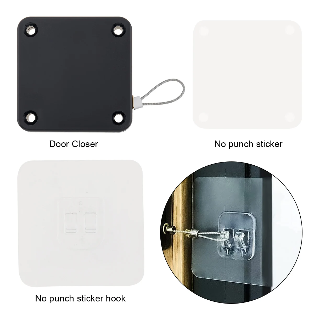 Punch Free Automatic Sensor Door Closer 800G Power Residential Commercial Mute Door Closing Device Hardwares