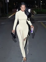 Weird Puss Sexy Fall Jumpsuits Women Diy Shirring o-Neck Full Sleeve Midnight Party Club Stretch Activity Fitness Slim Overalls - Image 3