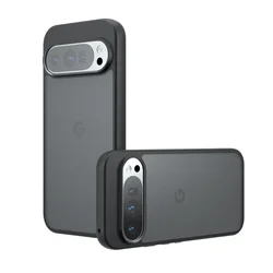 Luxury Armor Matte Clear Shockproof Bumper Case with Acrylic Finish for Pixe 9 Pro XL (Black)