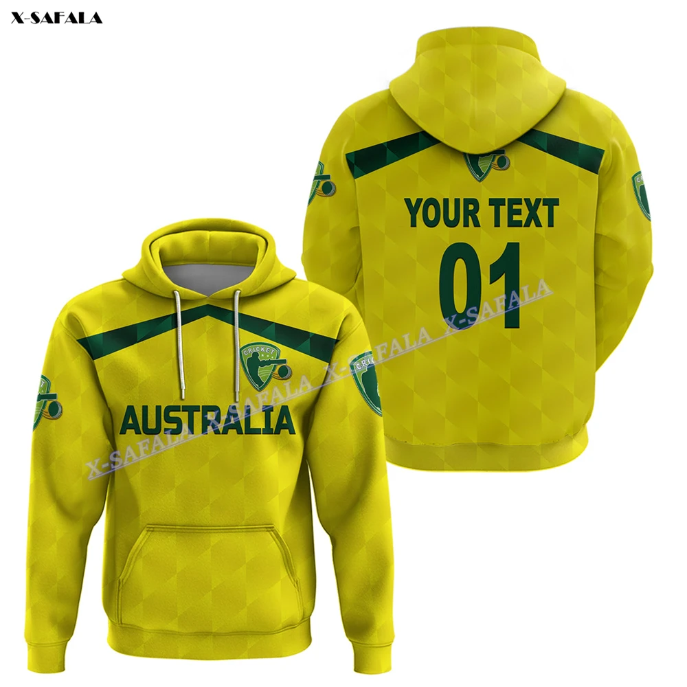 

Australian Cricket Game Custom Number 3D Printed Hoodie Men Pullover Sweatshirt Hooded Jersey Streetwear Tracksuits Jumper