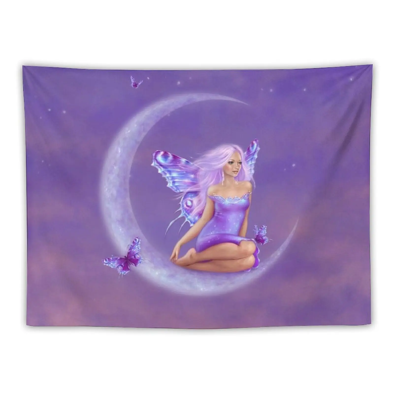 

Lavender Moon Butterfly Fairy Tapestry Room Aesthetic Wall Carpet Tapestry