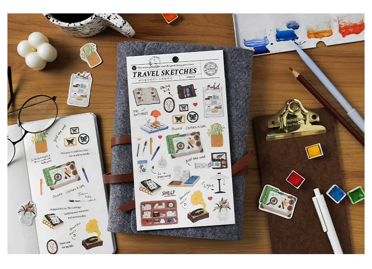 1 teil/los Kawaii Sammelalbum Aufkleber Kennzeichnung Tourismus Skizzen Scrapbooking Liefert Planer Dekorative Handwerk Schreibwaren Aufkleber – Detail 8