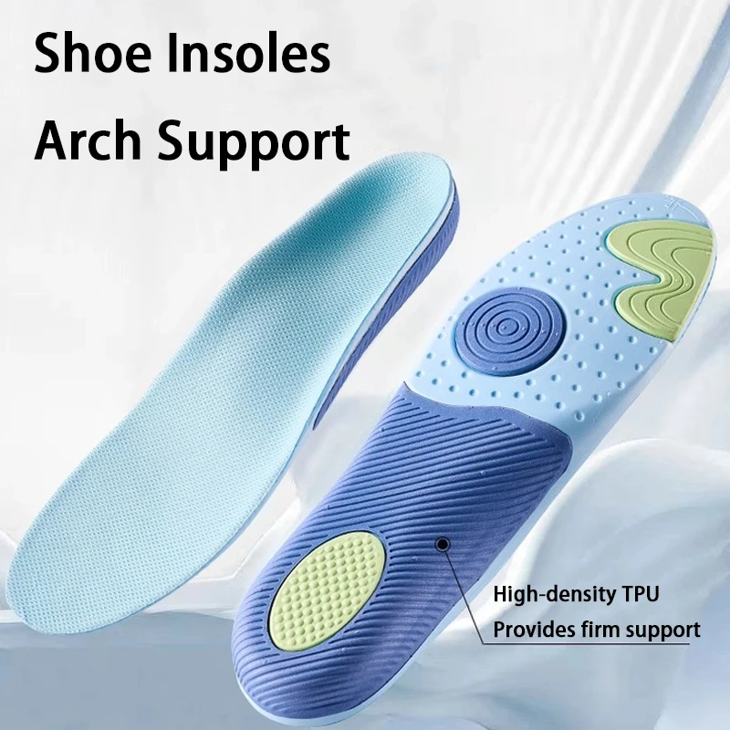 Enhanced Arch Support Shock-Absorbing Sports Insoles for Flat Feet - Unisex Anti-Slip Shoe Pads (1 Pair)