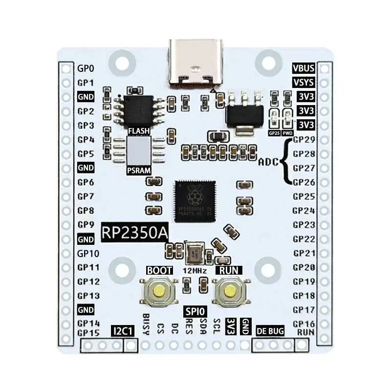 라즈베리 파이 피코 2 RP2350A RP2350 리눅스 PSRAM 개발 보드 USB 듀얼 코어 프로세서 모듈