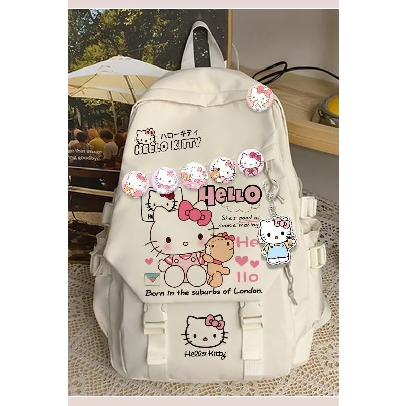 

Cute Hello kitty Creative Backpack Anime Sanrio Cartoon Outdoor Travel Portable Large Capacity Campus Student School Bag Gift