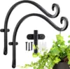 16 Inch Solid Thickened Outdoor Hanging Bracket Suitable for Birdhouse Plant Hook Flower Basket Iron Wall Forging 1