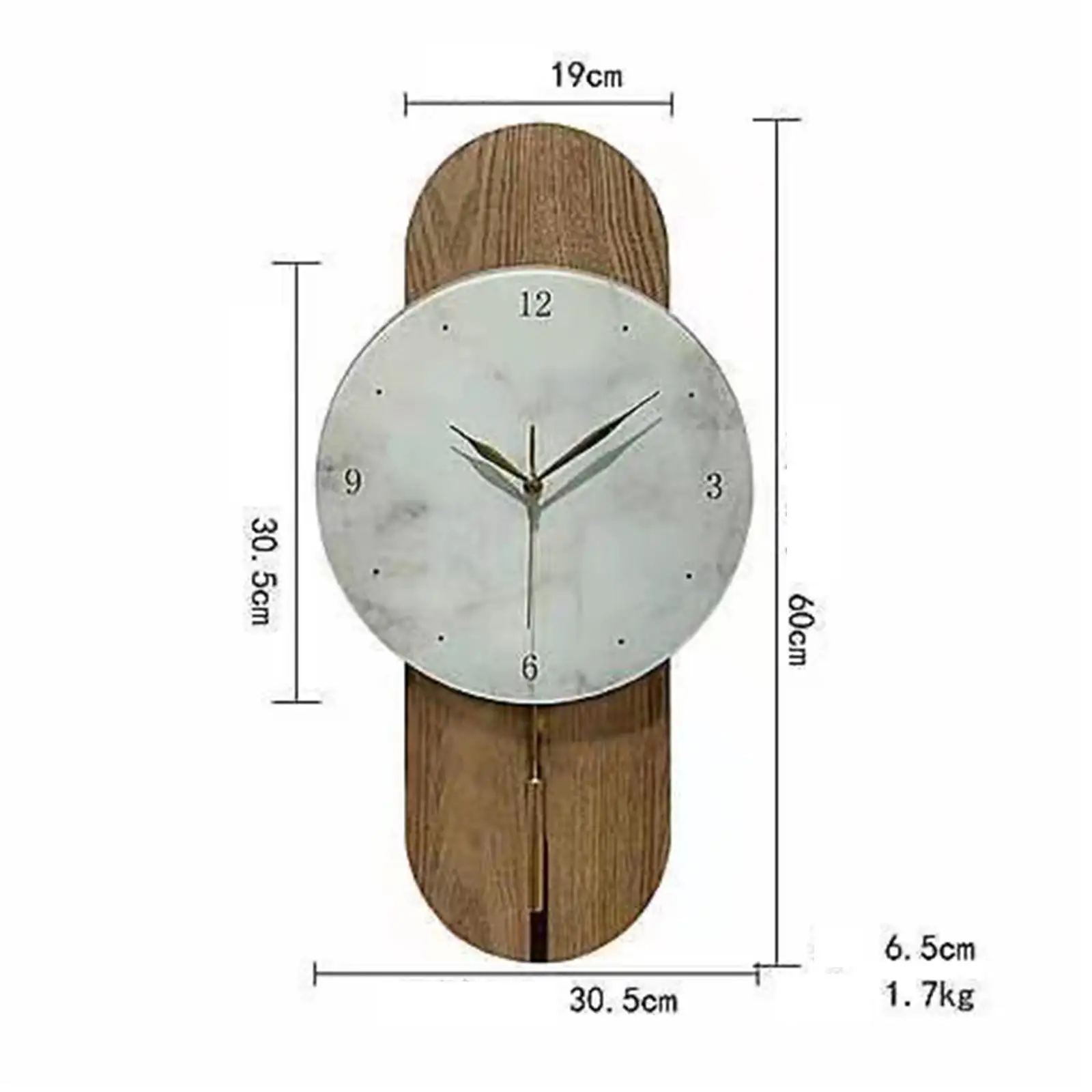 Modern Analog Silent Wall Clock Quiet Movement for Office Living Room Loft Ornaments