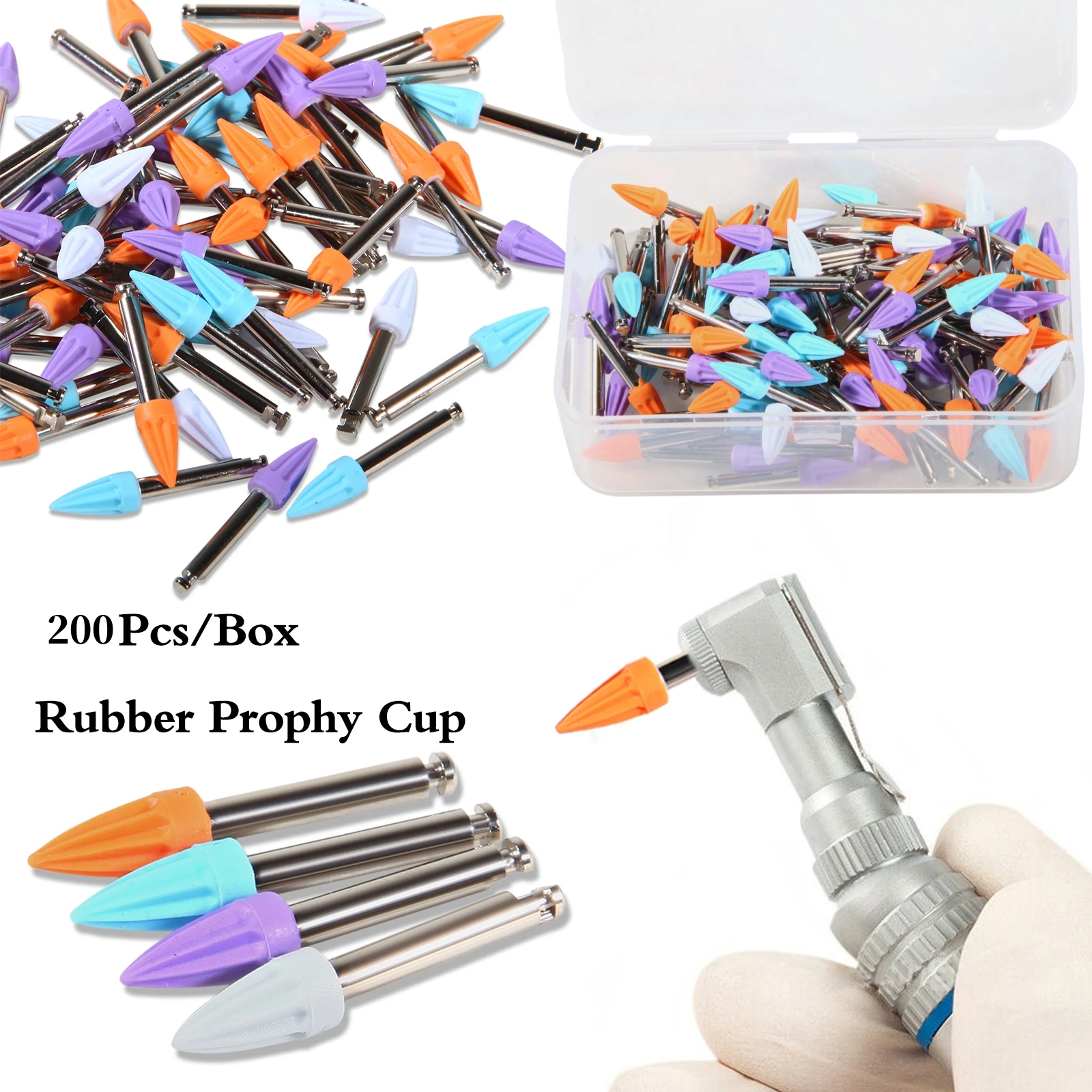 100Pcs/Box Dental Rubber Latch type Polishing Prophy Cups Soft Hard White Blue Green Mix Colorful Polish Disposable Cup Dentist