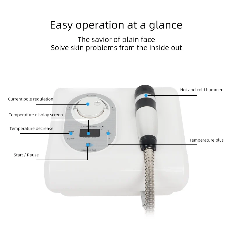 Portable Cool + Hot Facial Electroporation Cryotherapy RF Beauty Machine Anti-aging Skin Rejuvenation Skin Cooling Tight Device 3