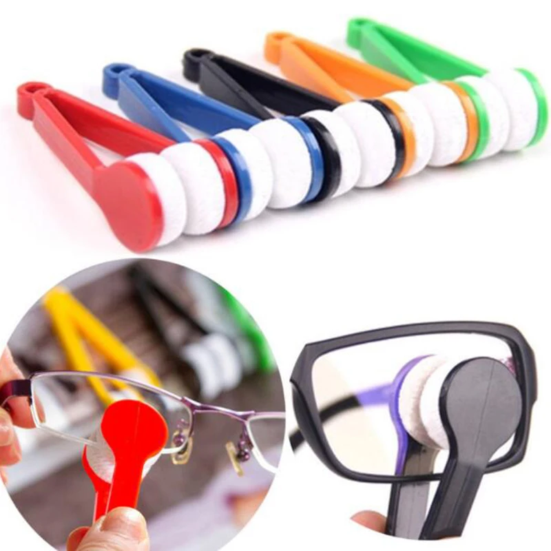 

Mini Glasses Cleaning Wipe Multifunctional Portable Super Soft Glasses Wipe Cleaner Double-sided Microfiber Glasses Brush Tool