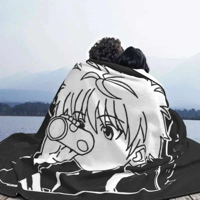 X Hunter Blanket Soft Flannel Fleece Warm Killua Zoldyck Anime Hxh Throw Blankets for Travel Bedding Bedspreads throw blanket 5