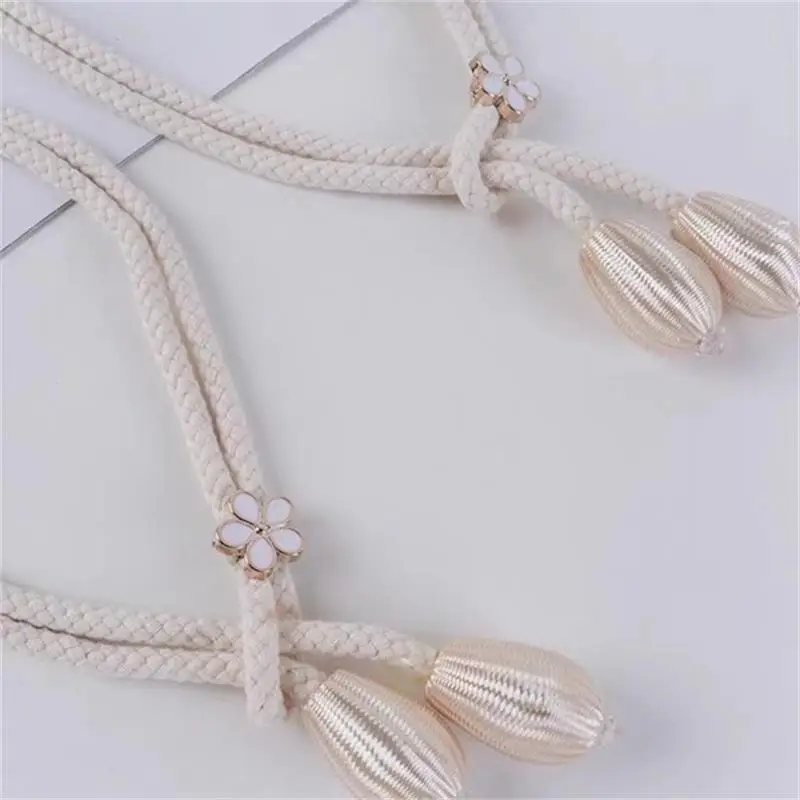2 adjustable hand braided curtain fasteners with small metal drapes no punch size universal elastic curtain strap