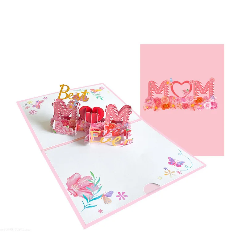 Happy Mothers Day Card Mother's Day Card 3D Pop-Up Greeting Cards Best Mom Forever for Mom Birthday Gifts